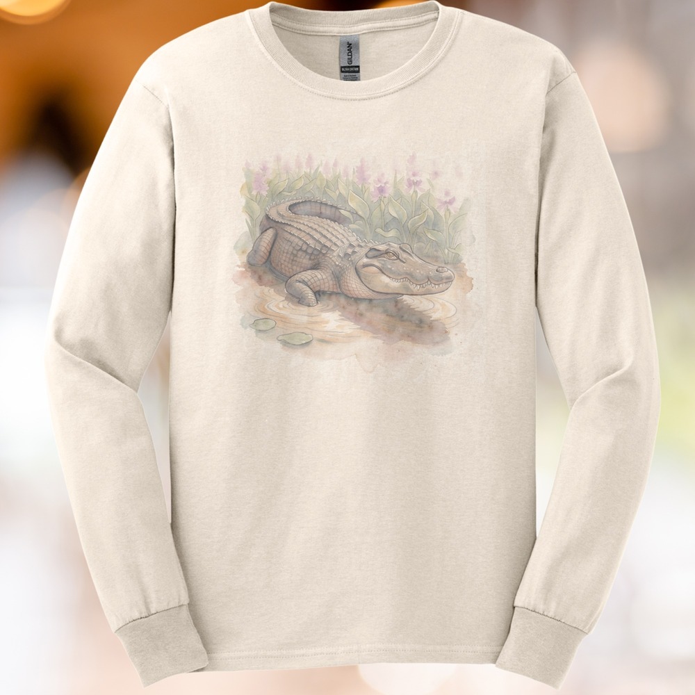 Alligator Resting in the Shallows Boho Tee